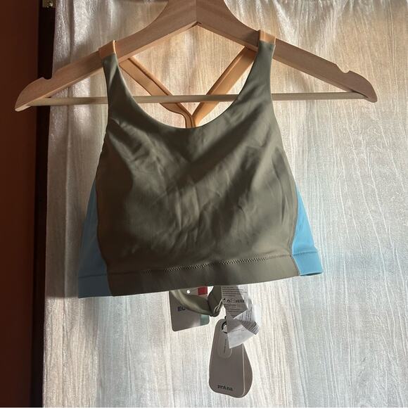 Prana Baja Bound Top Bikini Swim Sweet Agave Color Block Bathing Suit NWT Size S - Picture 2 of 5